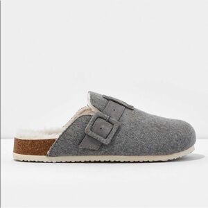 American Eagle Felt Buckle Clog Gray Size 10 Cozy